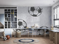 Tumbled Soccer Ball Wallpaper: Boy's Room Decor, Black & White