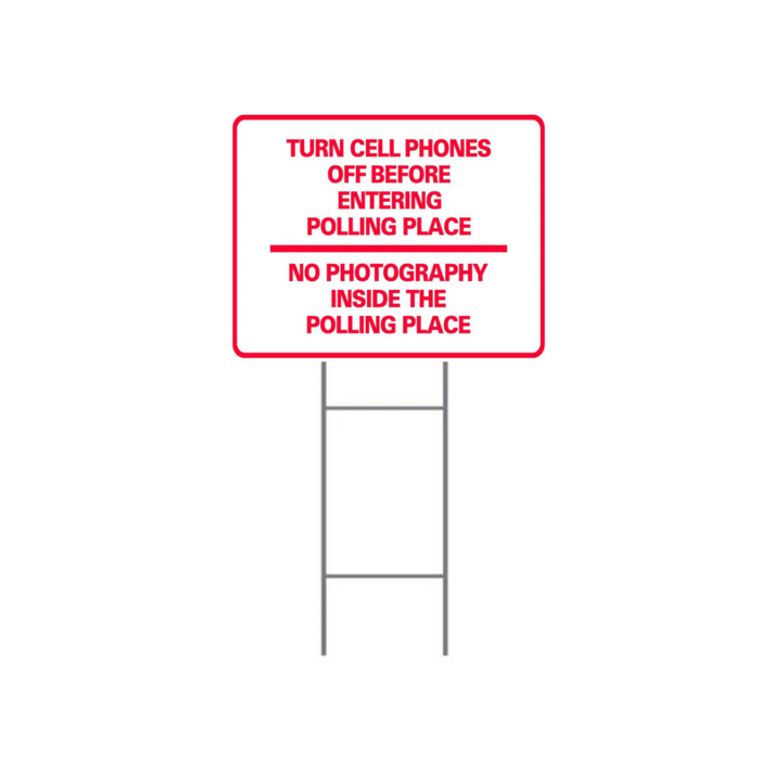 TURN CELL PHONES OFF BEFORE ENTERING ETC. DOUBLE-SIDED H-Stake Sign (SG-218D2)