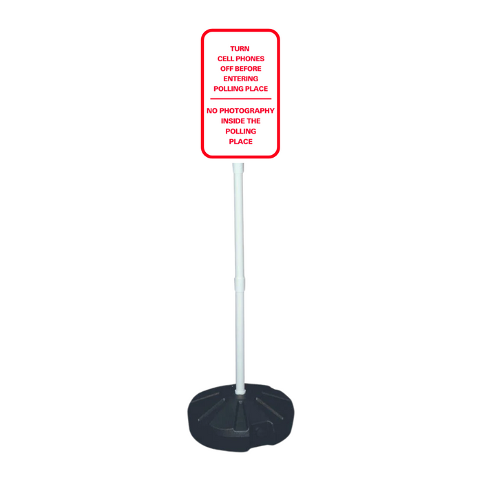 TURN CELL PHONES OFF BEFORE ENTERING ETC. Weightable Sign (SG-218H)