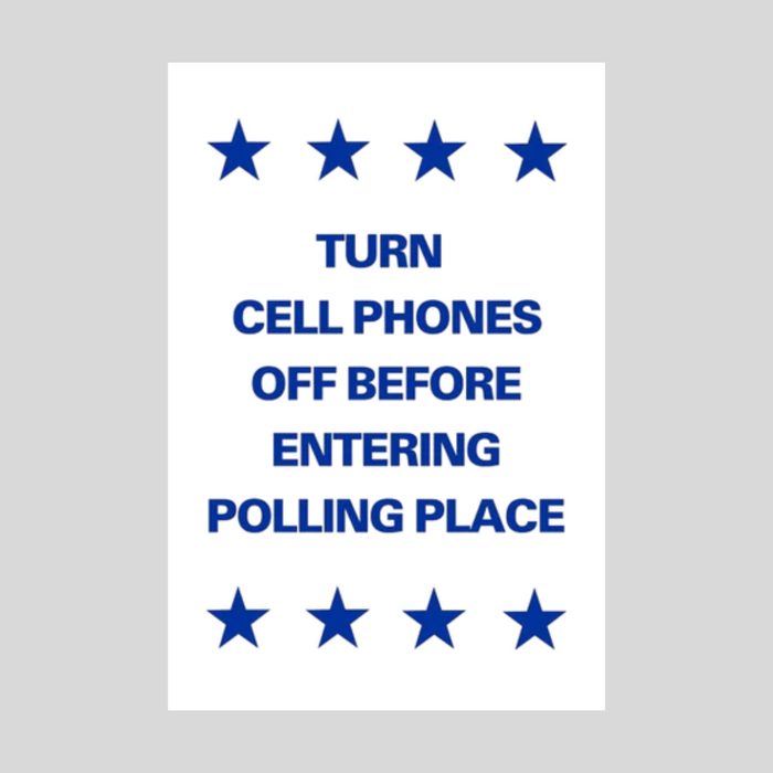TURN CELL PHONES OFF BEFORE ENTERING POLLING PLACE Large A-Frame Sign (SG-217B)