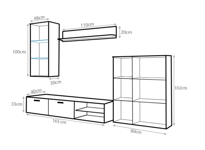 TV WALL UNIT DAMIAN GREYTV wall unit DAMIAN is perfect for modern interior of your living room.16 colors remote control led lights +£20UncategorizedAnna Furniture