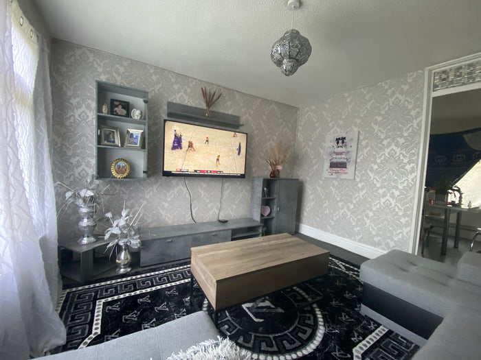 TV WALL UNIT DAMIAN GREYTV wall unit DAMIAN is perfect for modern interior of your living room.16 colors remote control led lights +£20UncategorizedAnna Furniture