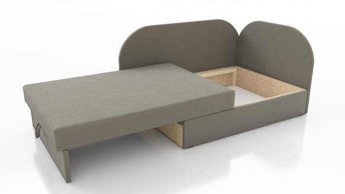UNIVERSAL CORNER SOFA BED KUBUS CUBE GREY/BLUE Children roomTHIS MODEL IS UNIVERSAL WHICH MEANS YOU CAN CHOOSE CORNER SIDE DURING ASSEMBLYCHILDREN CORNER SOFA BEDSOFKA NAROZNIK TAPCZANIK DZIECIECY - depth 77 cm- width 106 cm- height with bacon 50 cm- 75 x