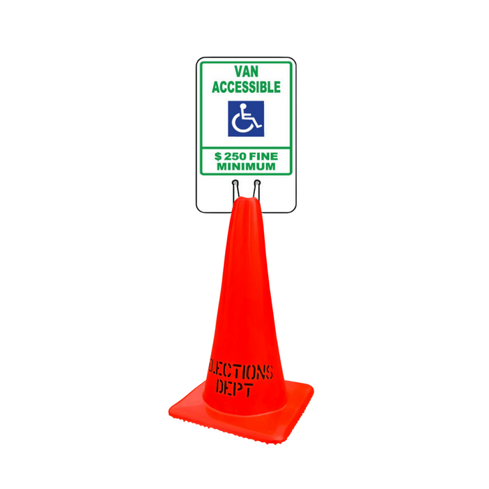 VAN ACCESSIBLE $250 FINE MINIMUM DOUBLE-SIDED Cone Topper Sign (SG-105I2)