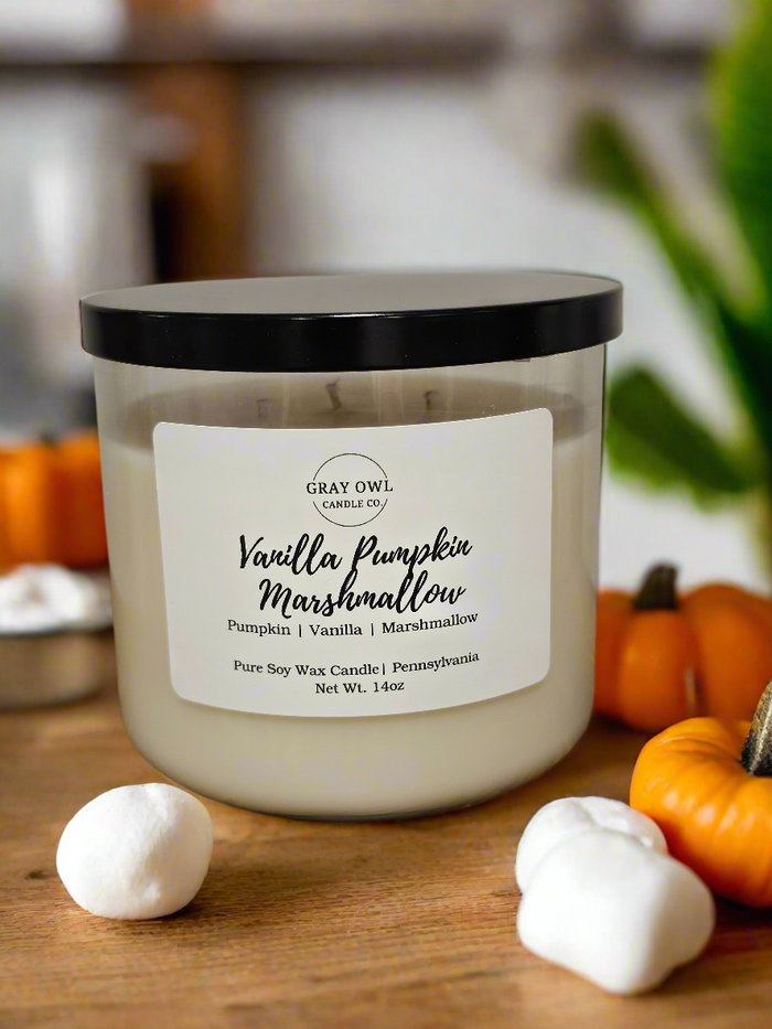 Vanilla Pumpkin Marshmallow Large Soy Candle | 3 Wick