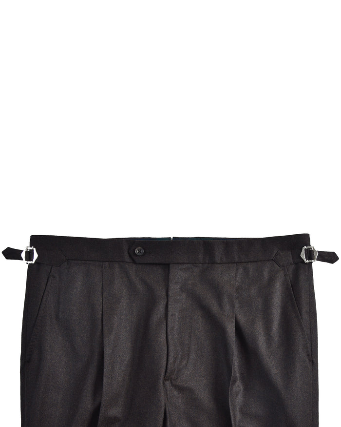 VBC 100% Wool: Dark Chocolate Brown Flannel Dress Pant