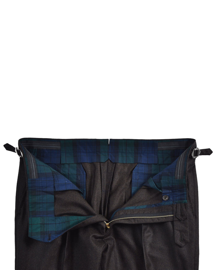 VBC 100% Wool: Dark Chocolate Brown Flannel Dress Pant