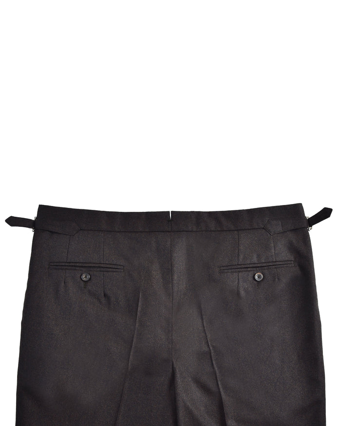 VBC 100% Wool: Dark Chocolate Brown Flannel Dress Pant