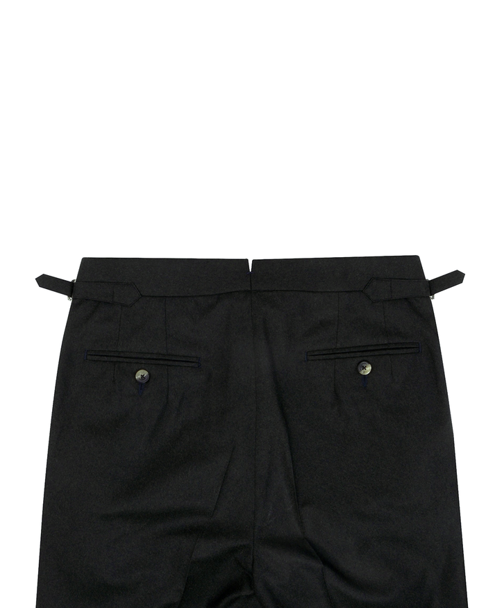 VBC 100% Wool: Greenish Black Flannel High Waisted Pant