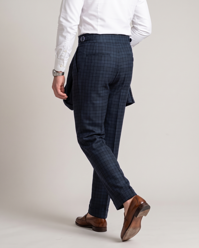 VBC Dark Blue Checks Pants