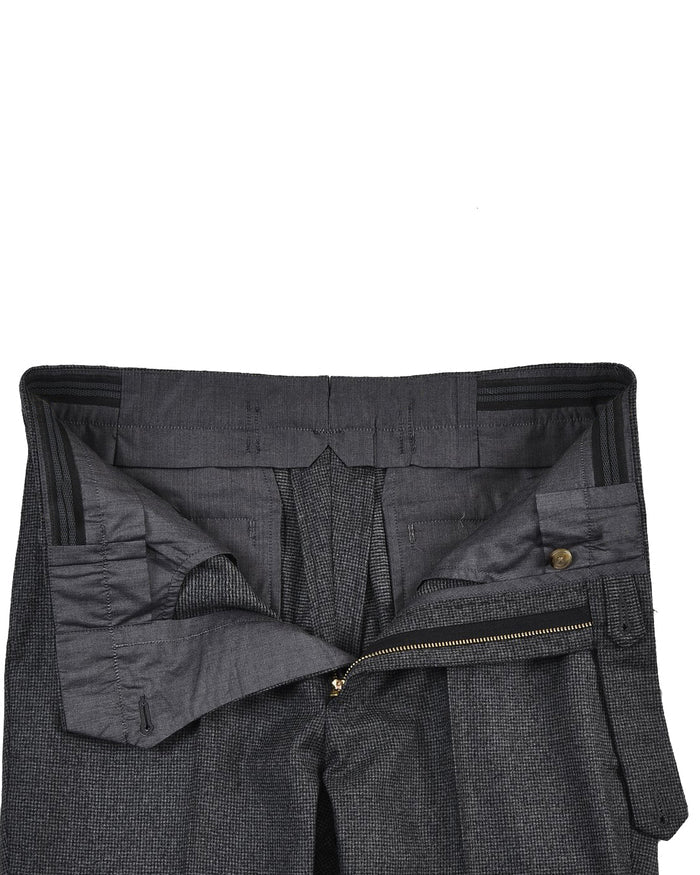 VBC Super 120's Flannel Mid Grey Mini Houndstooth checks