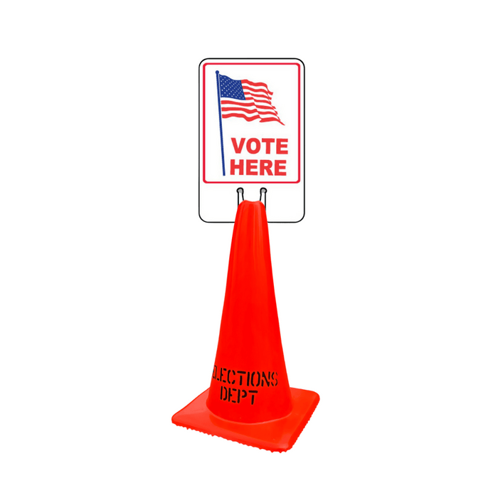 VOTE HERE DOUBLE-SIDED Cone Topper Sign (SG-201I2)