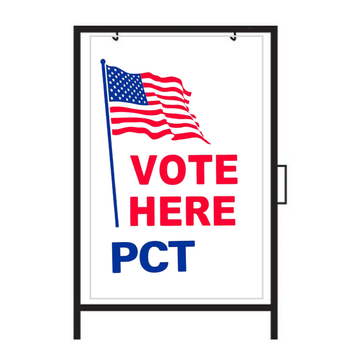 VOTE HERE PCT DOUBLE-SIDED Metal A-Frame Sign (SG-202A2)