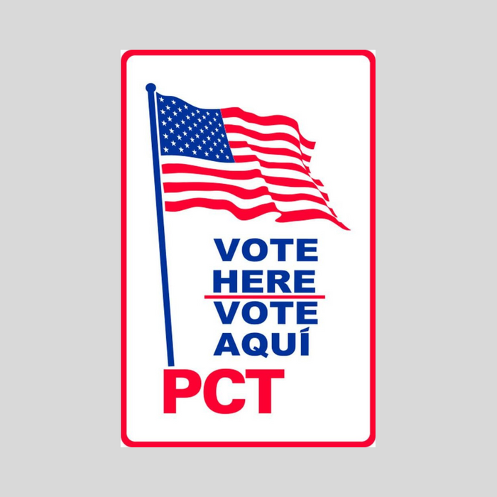 VOTE HERE VOTE AQUI PCT Medium Wall Sign (SG-204H2)