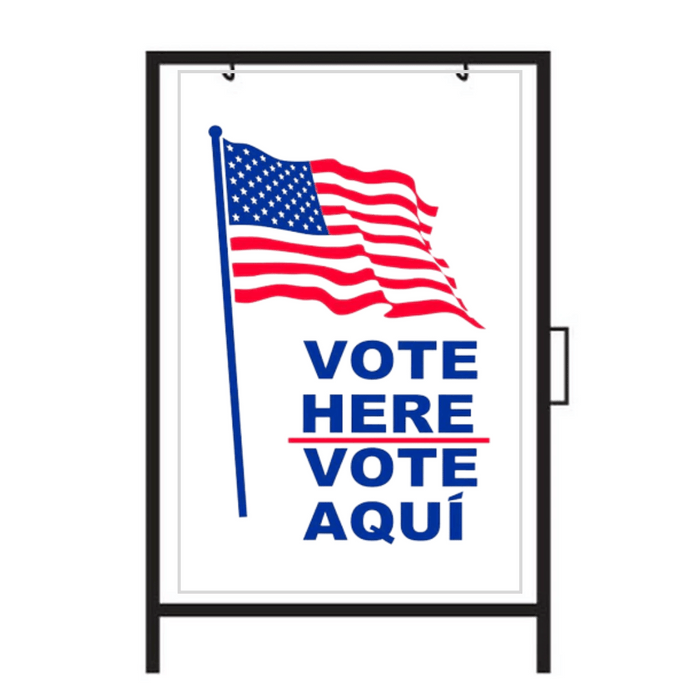 VOTE HERE/VOTE AQUI DOUBLE-SIDED Metal A-Frame Sign (SG-203A2)