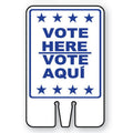 VOTE HERE/VOTE AQUI STAR DOUBLE-SIDED Cone Topper Sign (SG-205I2)
