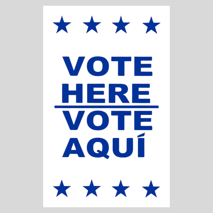 VOTE HERE/VOTE AQUI STAR DOUBLE-SIDED Metal A-Frame Sign (SG-205A2)