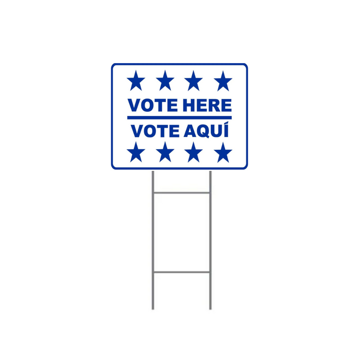 VOTE HERE/VOTE AQUI STAR H-Stake Sign (SG-205D2)