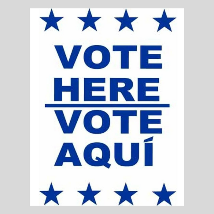 VOTE HERE/VOTE AQUI STAR Large A-Frame Sign (SG-205B)