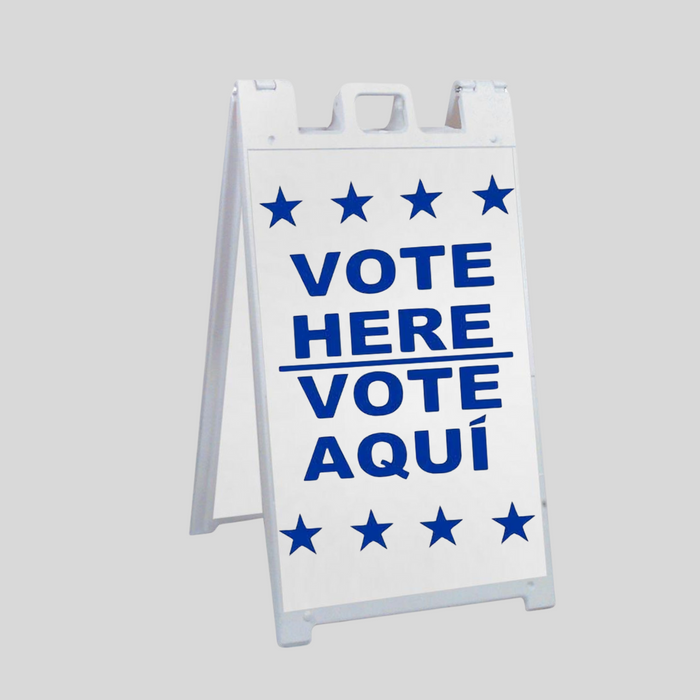 VOTE HERE/VOTE AQUI STAR Large A-Frame Sign (SG-205B)