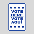 VOTE HERE/VOTE AQUI STAR Medium A-Frame Sign (SG-205C)