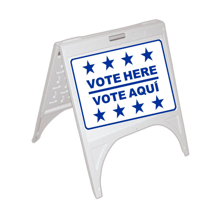 VOTE HERE/VOTE AQUI STAR Small A-Frame Sign (SG-205D)