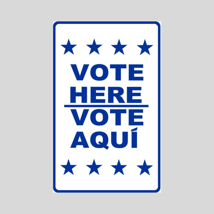 VOTE HERE/VOTE AQUI STAR Weightable Base Sign (SG-205H)