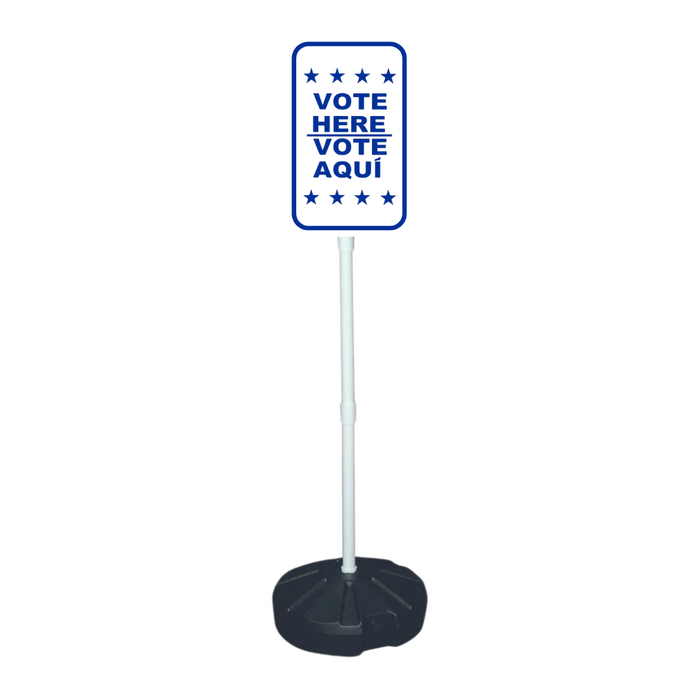 VOTE HERE/VOTE AQUI STAR Weightable Base Sign (SG-205H)