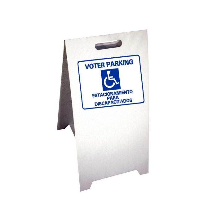 VOTER PARKING ESTACIONAMIENTO PARA DISCAPACITADOS Corrugated A-Frame Sign - Multi (SG-108G)