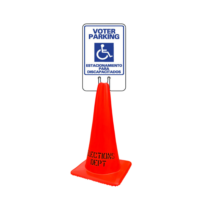 VOTER PARKING ESTACIONAMIENTO PARA DISCAPACITADOS Double-Sided Cone Topper Sign (SG-108I2)