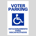 VOTER PARKING ESTACIONAMIENTO PARA DISCAPACITADOS DOUBLE-SIDED Metal A-Frame Sign (SG-108A2)