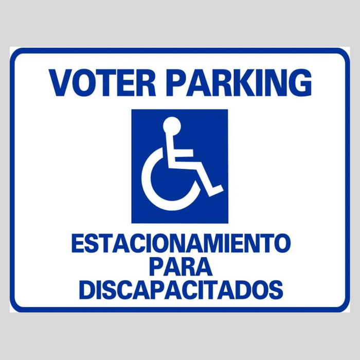 VOTER PARKING ESTACIONAMIENTO PARA DISCAPACITADOS H-Stake Sign (SG-108D2)