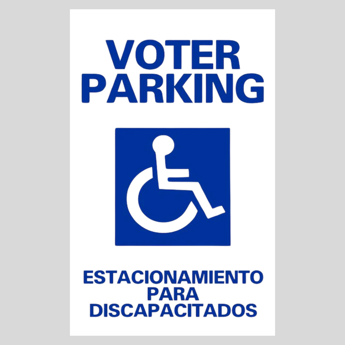 VOTER PARKING ESTACIONAMIENTO PARA DISCAPACITADOS Large A-Frame Sign (SG-108B)