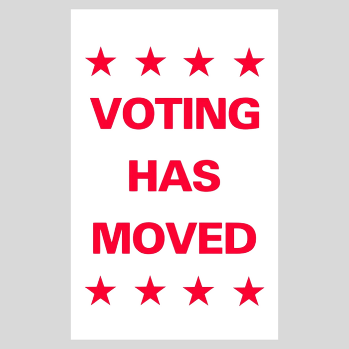 VOTING HAS MOVED Corrugated A-Frame Sign (SG-206F)