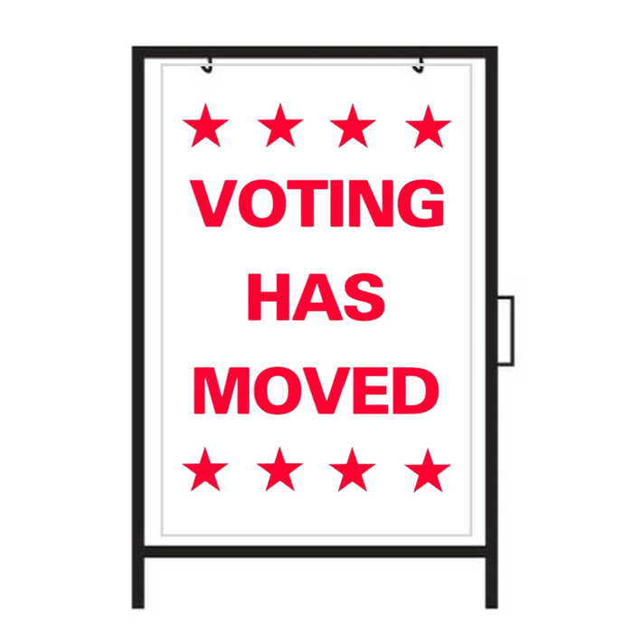 VOTING HAS MOVED Metal A-Frame Sign (SG-206A)