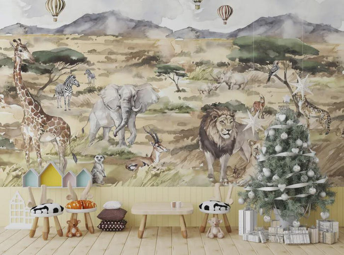 Wallpaper for a children's room, Jungle Emily Style