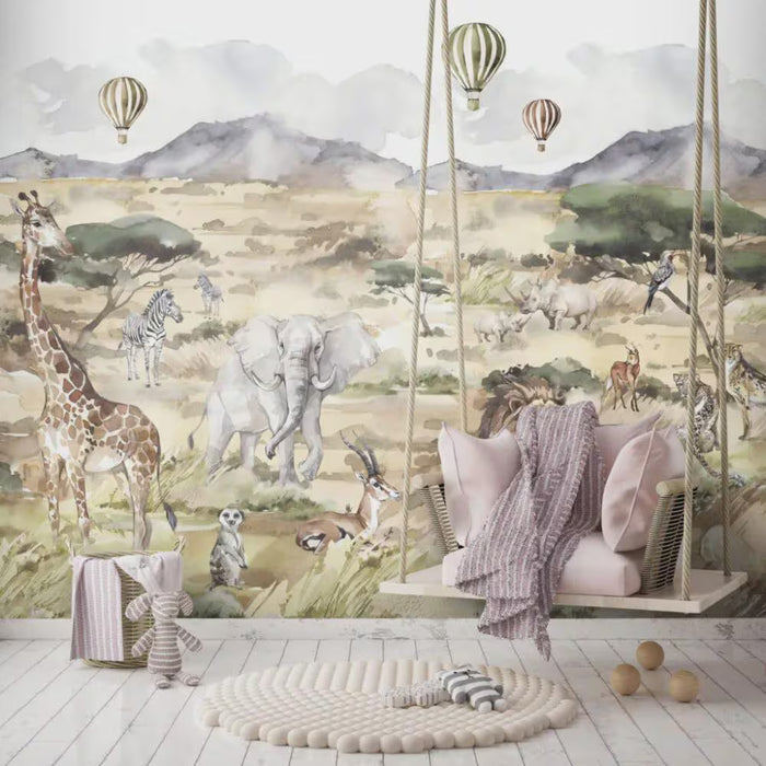 Wallpaper for a children's room, Jungle Emily Style