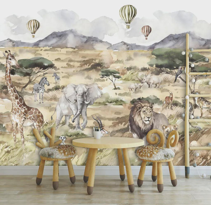 Wallpaper for a children's room, Jungle Emily Style
