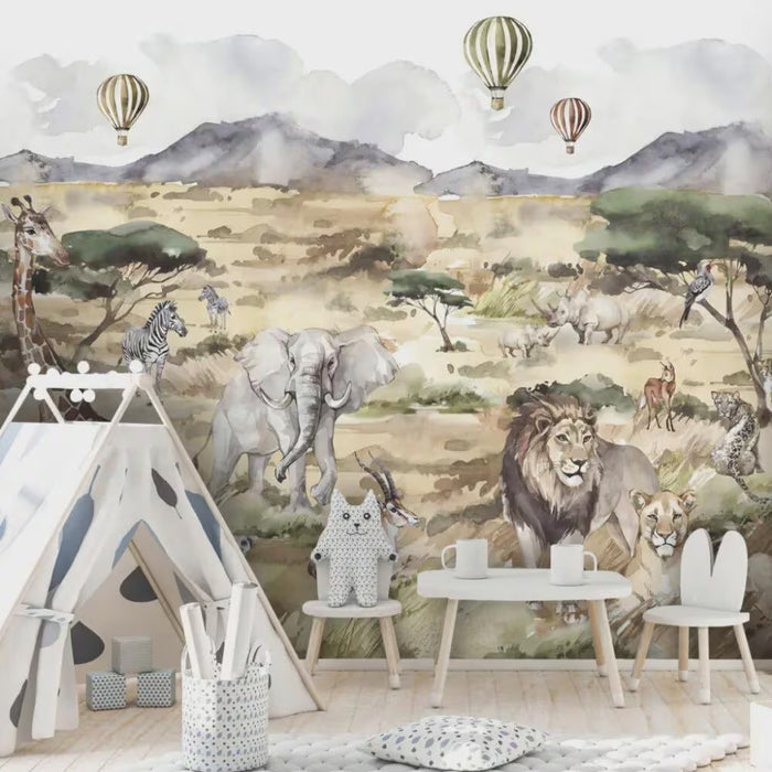 Wallpaper for a children's room, Jungle Emily Style