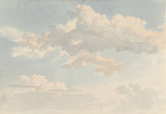 Watercolor Clouds Wallpaper Mural: Soft Colors, Peel and Stick