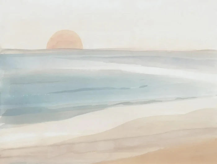 Watercolor Sea Wallpaper: Soft Blue Pastel Peel and Stick