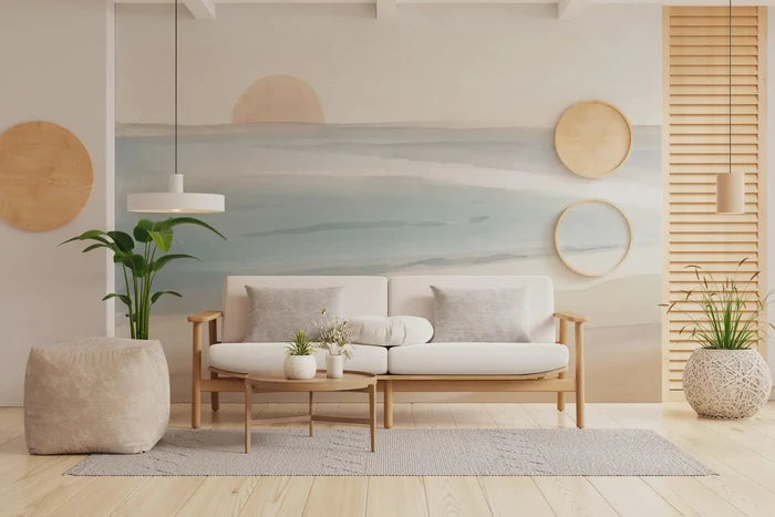 Watercolor Sea Wallpaper: Soft Blue Pastel Peel and Stick