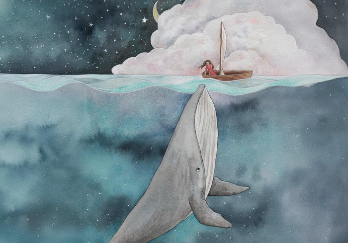 Whale Nursery Wallpaper Mural: Sea Dream Kids Room Decor