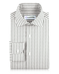 White Black Pin Stripes Linen