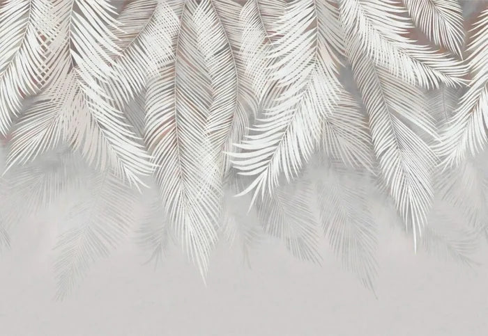 White Leaves 3D Wallpaper: Embossed Flowers Removable Wall Mural