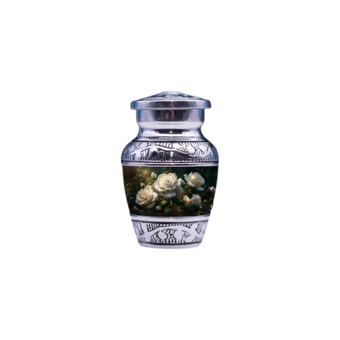 White Roses Designer Keepsake Urn — ISU-RJ-0137