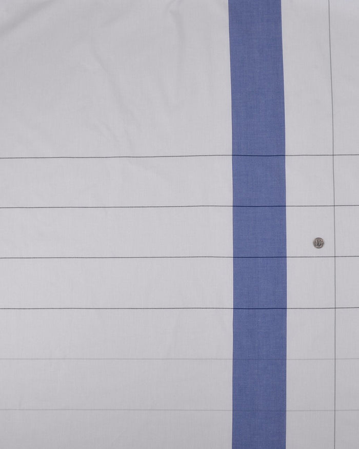 Windowpane Checks With Blue Wide Stripe