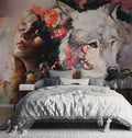 Woman and Wolf Love Wallpaper - Modern Wallpaper