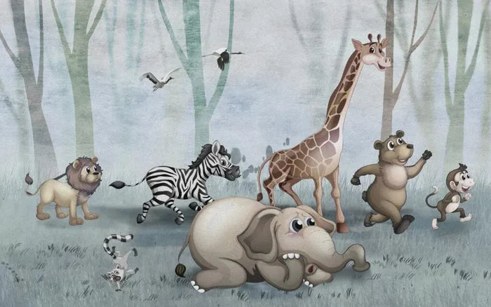 Woodland Animals Wallpaper Mural: Forest Nursery Wall Decal