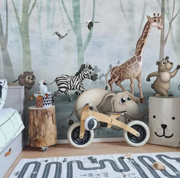 Woodland Animals Wallpaper Mural: Forest Nursery Wall Decal